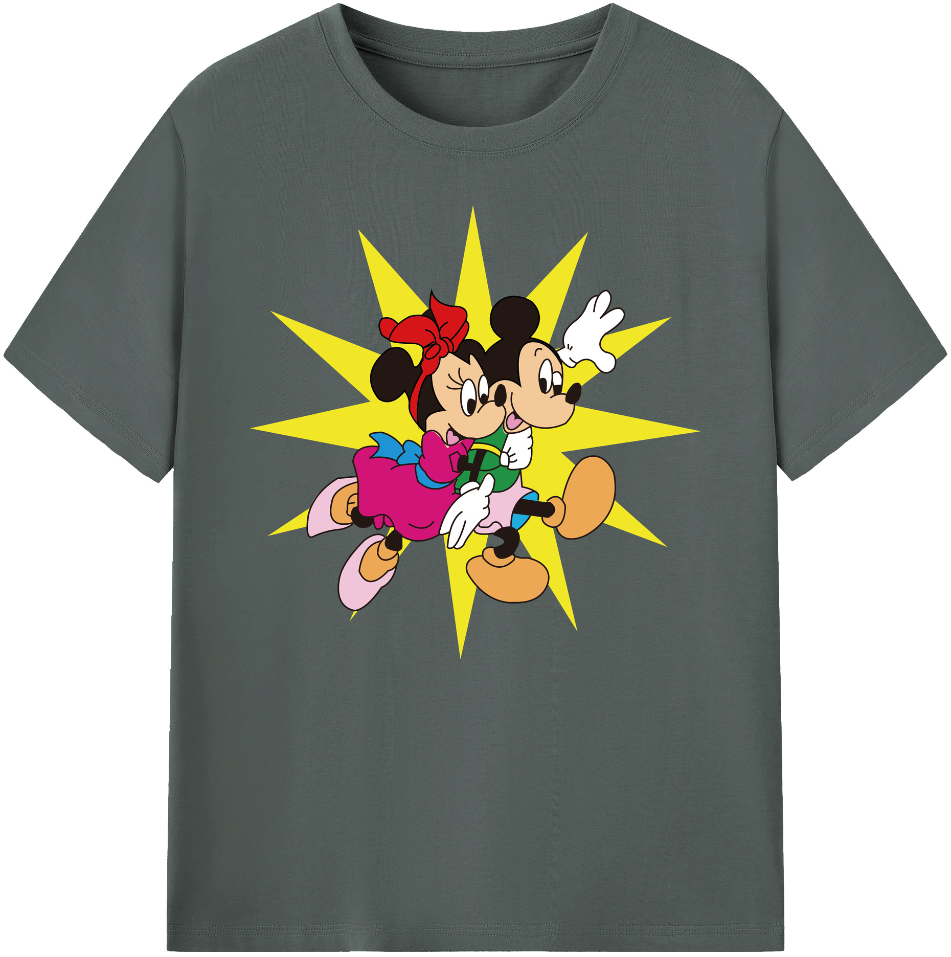 ミッキーマウス Mickey Mouse 綿100％ メンズ半袖Tシャツ｜肌触りやわらか＆通気性